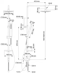 Душевая система без смесителя Swedbe Calypso хром 5067, 2