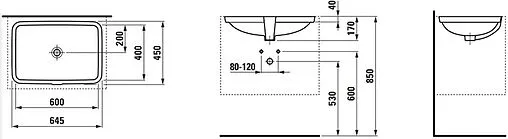 Раковина Laufen Pro 60 белый 8.1196.9.000.109.1