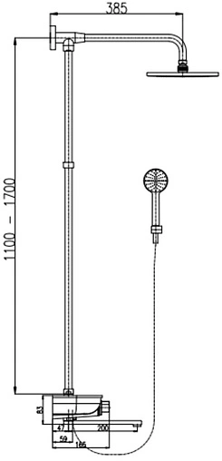 Душевая система со смесителем для ванны Rav Slezak Murray хром MU253.5/5KB