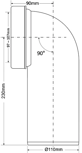Патрубок для унитаза Mc Alpine 90° MRWCE-CON9 Патрубок для унитаза Mc Alpine 90° MRWCE-CON9