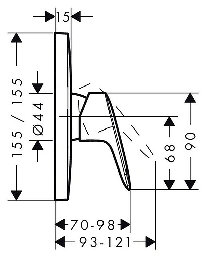 Смеситель для душа скрытого монтажа Hansgrohe Logis хром 71605000 Смеситель для душа скрытого монтажа Hansgrohe Logis хром 71605000