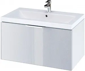 Тумба-умывальник подвесная Cersanit Stillo 80 серый хром/белый P-SZ-STL-CM/AM/ZU80+, 1