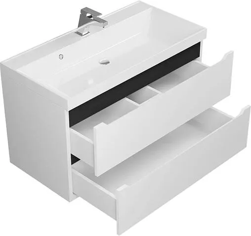 Тумба под умывальник подвесная Uperwood UPD Tanos 90 белый с графитовыми вставками 2930205143 Тумба под умывальник подвесная Uperwood UPD Tanos 90 белый с графитовыми вставками 2930205143