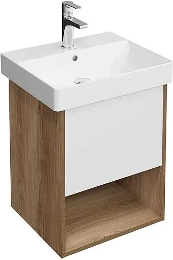 Тумба-умывальник подвесная Kerama Marazzi Pro 50 белый/вяз PRO.50.1\OLM+PROR.wb.50