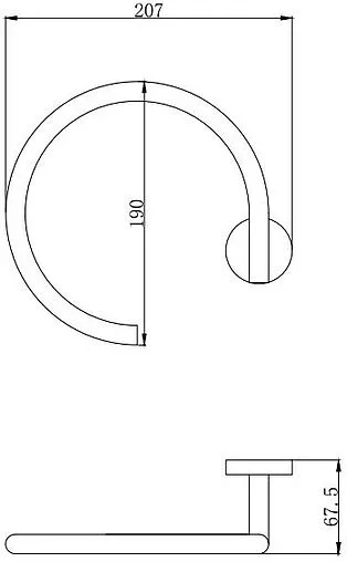 Полотенцедержатель Aquatek Вега чёрный матовый AQ4012MB