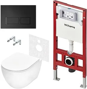 Комплект 6 в 1 TECEspring Base R K401204WCR с кнопкой TECEspring V 9940204 черный матовый, 1