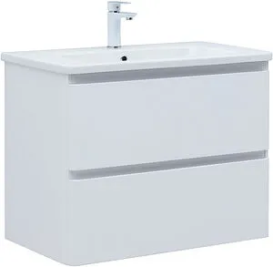 Тумба-умывальник подвесная Aquanet Эмбер 80 белый матовый 00330467+11080-KL, 1