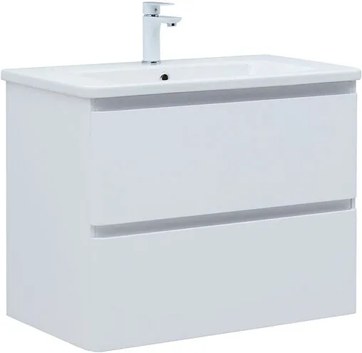 Тумба-умывальник подвесная Aquanet Эмбер 80 белый матовый 00330467+11080-KL