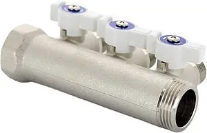 Коллектор запорный проходной 3 отвода 1&quot;в/н x ½&quot;к Uni-fitt 424N4230, 4