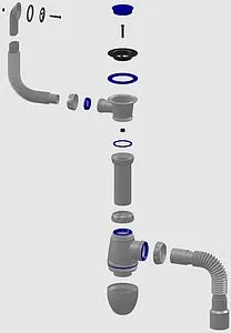 Сифон бутылочный для мойки с переливом Unicorn В423 Сифон бутылочный для мойки с переливом Unicorn В423, 2