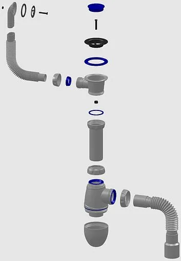Сифон бутылочный для мойки с переливом Unicorn В423 Сифон бутылочный для мойки с переливом Unicorn В423