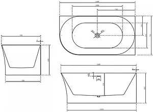 Ванна акриловая Abber 150x78 R AB9258-1.5 R, 2