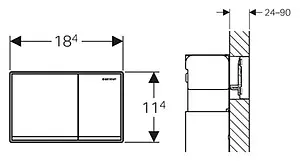 Клавиша смыва для унитаза Geberit Omega 60 115.081.SQ.1 стекло/умбра, рамка/хром глянцевый Клавиша смыва для унитаза Geberit Omega 60 115.081.SQ.1 стекло/умбра, рамка/хром глянцевый, 2