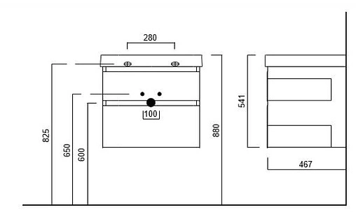 Тумба-умывальник подвесная Kerama Marazzi Cubo 70 мальва CUB.70.2\MAL+CU.wb.70