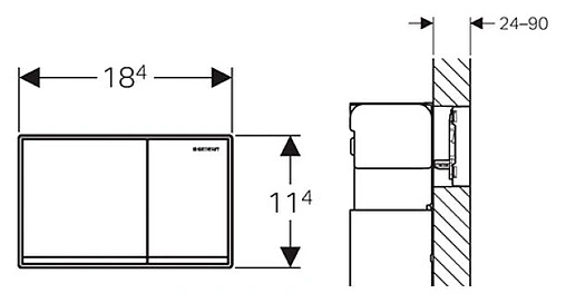 Клавиша смыва для унитаза Geberit Omega 60 115.081.SQ.1 стекло/умбра, рамка/хром глянцевый