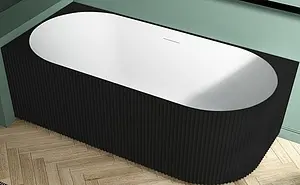 Ванна акриловая Abber 170x80 L белый/панель Black matte AB9329-1.7MB L, 1