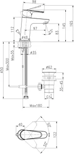 Смеситель для раковины Cersanit Cersania хром 63030, 2