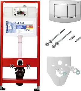 Инсталляция для подвесного унитаза Set 4 в 1 TECEbase kit K400200 с кнопкой TECEambia белый глянцевый Инсталляция для подвесного унитаза Set 4 в 1 TECEbase kit K400200 с кнопкой TECEambia белый глянцевый, 1