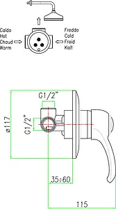 Смеситель для душа скрытого монтажа Fiore Jafar бронза 47ZZ5130, 3