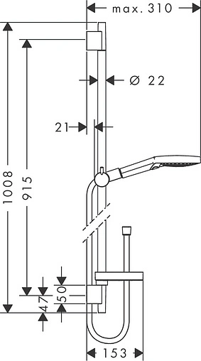 Душевая стойка Hansgrohe Raindance Select S 120 3jet 90см хром 27667000