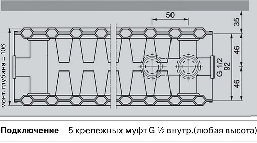 Радиатор стальной панельный Viessmann Vitoset тип 22 300 x 2200 мм 7572376