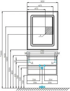 Тумба-умывальник подвесная Aquaton Римини 80 чёрный глянец 1A226701RN950+ Тумба-умывальник подвесная Aquaton Римини 80 чёрный глянец 1A226701RN950+, 2