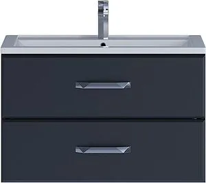 Тумба-умывальник подвесная Uperwood Foster 80 чёрный матовый 291020536, 1