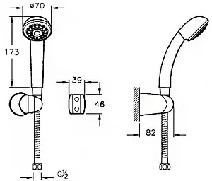 Душевой набор VitrA Nano чёрный матовый A45697EXP, 2