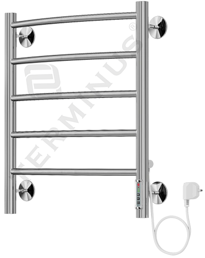 Полотенцесушитель электрический лесенка Terminus Классик П5 550х482 полированная сталь 4660059580197