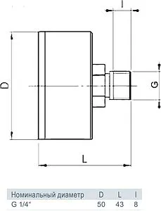 Манометр аксиальный Goetze 50мм 10 бар ¼&quot; GTZFCM001, 2