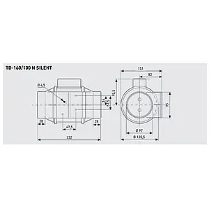 Вентилятор канальный Soler & Palau TD-160/100 NT Silent Вентилятор канальный Soler & Palau TD-160/100 NT Silent, 2