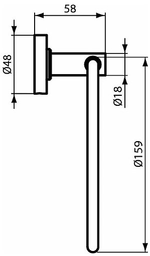 Полотенцедержатель Ideal Standard IOM чёрный матовый A9130XG