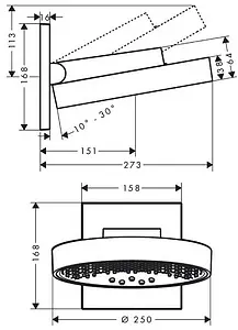 Лейка верхнего душа с настенным креплением Hansgrohe Rainfinity 250 3jet белый матовый/графит 26232700 Лейка верхнего душа с настенным креплением Hansgrohe Rainfinity 250 3jet белый матовый/графит 26232700, 2