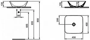 Раковина Ideal Standard Connect Air 40 белый E034701 Раковина Ideal Standard Connect Air 40 белый E034701, 2