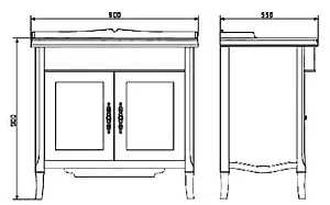 Тумба-умывальник напольная Comforty Версаль 90 слоновая кость Тумба-умывальник напольная Comforty Версаль 90 слоновая кость, 2
