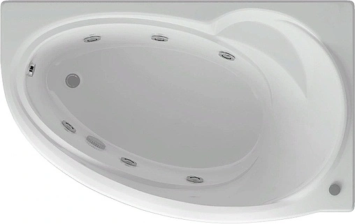Ванна акриловая с гидромассажем Aquatek Бетта 170x97 R с фронтальной панелью с каркасом (разборный), с гидромассажем (пневмоуправление) BET170-0000011