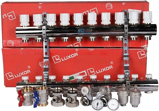 Группа коллекторная без расходомеров 10 отводов 1&quot;в/в x ¾&quot;ек Luxor CD 468M/10 15552710MN