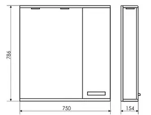 Шкаф-зеркало Comforty Манчестер 75 R белый/венге Шкаф-зеркало Comforty Манчестер 75 R белый/венге, 2