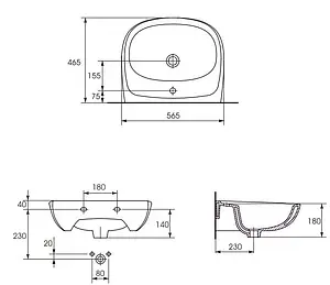 Раковина MITO Market 55 белый S-UM-MIM55/1-w, 2