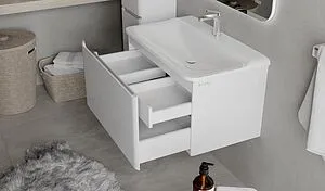 Тумба под умывальник подвесная Raval Welto 80 белый Wel.01.80/P/W/RL, 3