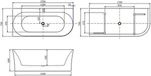 Ванна акриловая Allen Brau Priority 4 А 170x78 L белый матовый 2.31004.21A Ванна акриловая Allen Brau Priority 4 А 170x78 L белый матовый 2.31004.21A, 2
