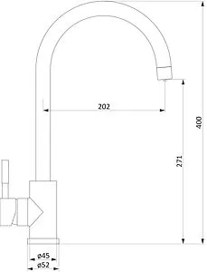 Смеситель для кухни с подключением к фильтру Damixa Merkur никель 400721400 Смеситель для кухни с подключением к фильтру Damixa Merkur никель 400721400, 2