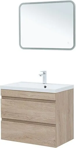 Тумба-умывальник подвесная Aquanet Нота New 75 дуб светлый 00334198+00204118