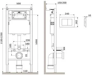 Инсталляция для подвесного унитаза Set 4 в 1 Am.Pm PrimeFit I012709.0201 с кнопкой белый глянцевый Инсталляция для подвесного унитаза Set 4 в 1 Am.Pm PrimeFit I012709.0201 с кнопкой белый глянцевый, 2