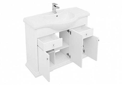 Тумба под умывальник напольная Aquanet Классик 105 белый 00201304 Тумба под умывальник напольная Aquanet Классик 105 белый 00201304