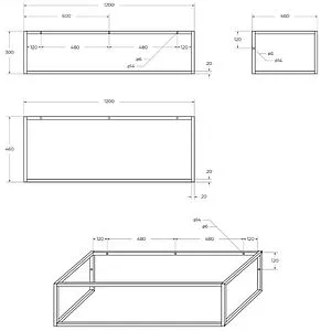 Консоль подвесная BelBagno 140 чёрный матовый EK-140-ST+ Консоль подвесная BelBagno 140 чёрный матовый EK-140-ST+, 3