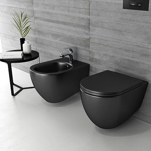Унитаз подвесной безободковый ISVEA Infinity черный матовый 10NF02001SV-2N