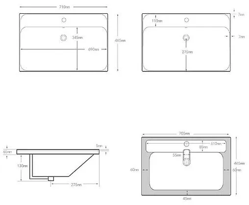 Раковина Aquanet Flash 70 белый 00333267