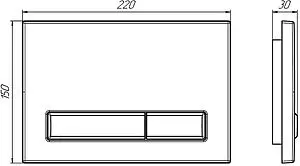 Клавиша смыва для унитаза Ани Пласт WP1430 черный матовый Клавиша смыва для унитаза Ани Пласт WP1430 черный матовый, 2