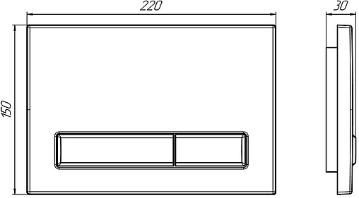 Клавиша смыва для унитаза Ани Пласт WP1410 хром глянцевый